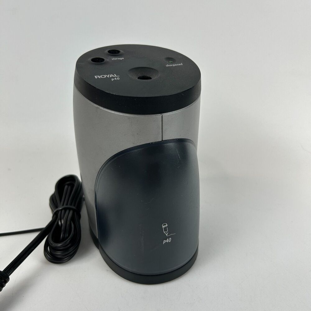 Royal P40 Electric Pencil Sharpener Desk‎ Top Grey Helical Steel Cutting Blade